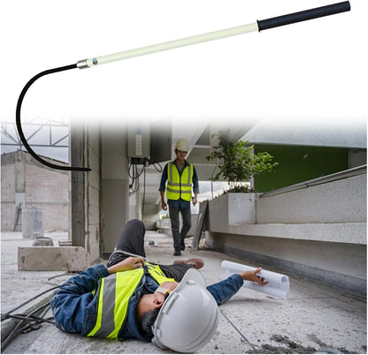 Rescue Hook Stick Electrical Safety Commercial High Voltage Insulated Rescue Hook, Anti-Electrocution Fire Electrical Safety Pole Tool Life-Saving Rod with Non-Slip Handle, for Power Station/Factory E