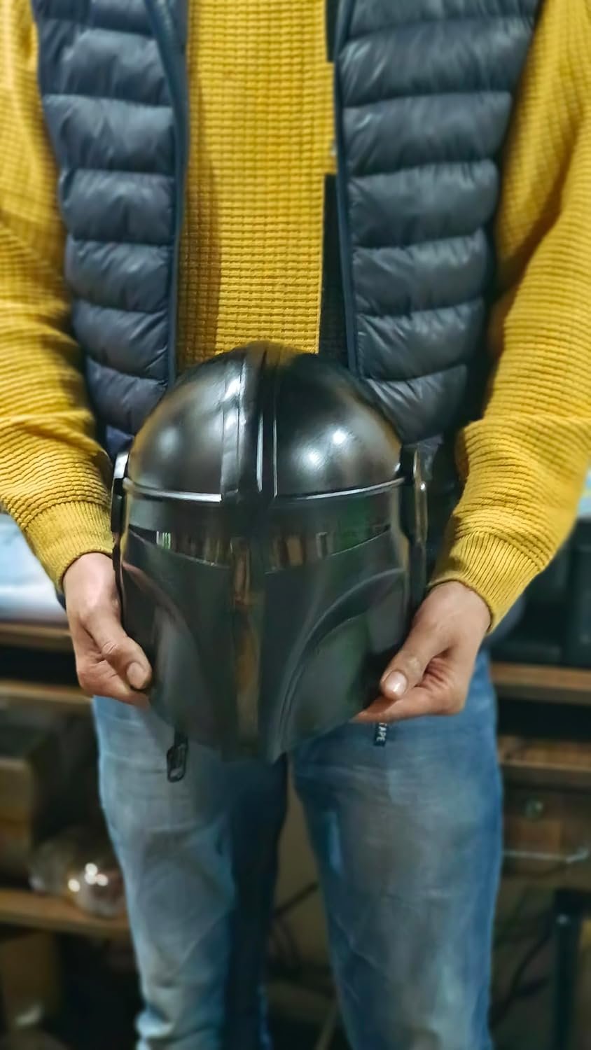 Mandalorian Black Steel Helmet Wearable Armor Boba Fett Movie LARP Men Costume Cosplayby Allory Tech