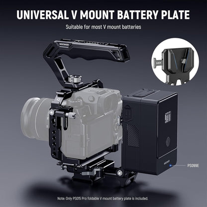 NEEWER V Mount Battery Plate with Arca Type Quick Release Plate, Foldable V Lock Mounting Adapter for NEEWER PS099E, Compatible with Camera Cage Video Rig Accessories DJI RS4 RS3 Gimbal, PS015 PRO