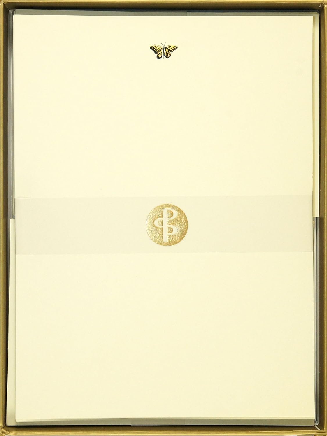 Gold Butterfly Boxed Stationery