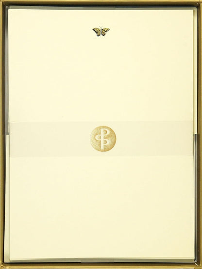 Gold Butterfly Boxed Stationery
