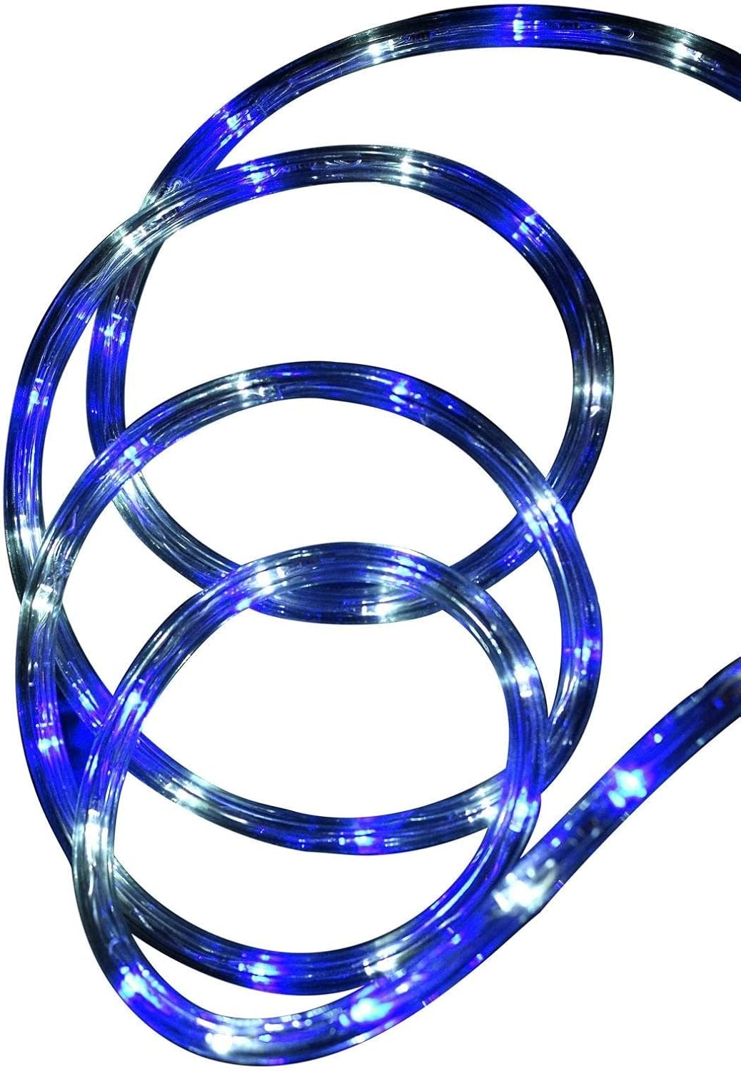 Lexi Lighting LED Connectable Blue White Rope Light, 10M Length, MAX up to 50m, IP44 Waterproof, Indoor/Outdoor Light Strips for Xmas, Parties, Wedding, Garden, Patio Décoration