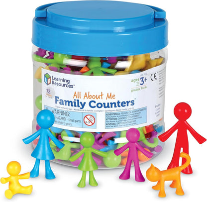 Learning Resources All About Me Family Counters, SEL, Assorted Colors and Shapes, Set of 72, Ages 3+