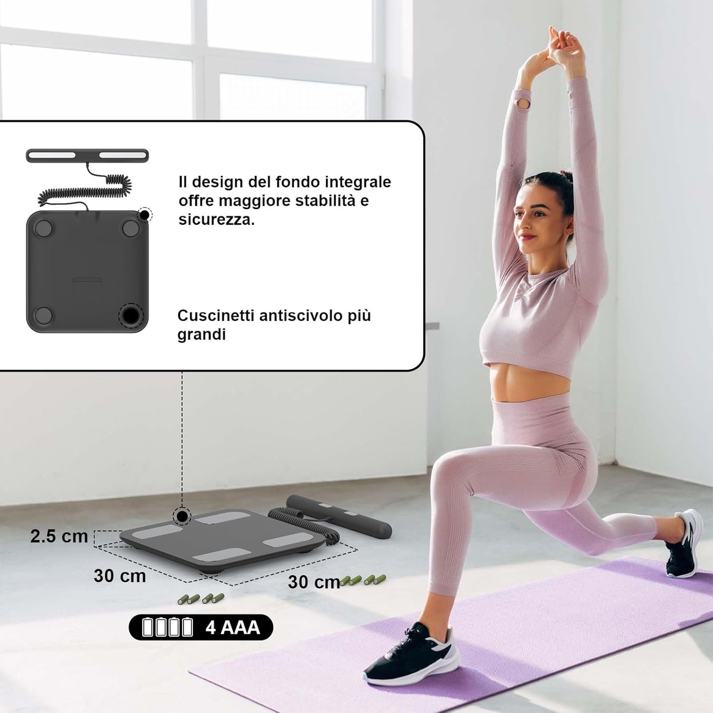 Healthkeep Digital Scale, High Accuracy for Hand-Foot Measurement, App for Amartphone, LED Display, 180 kg, 300 x 300 mm