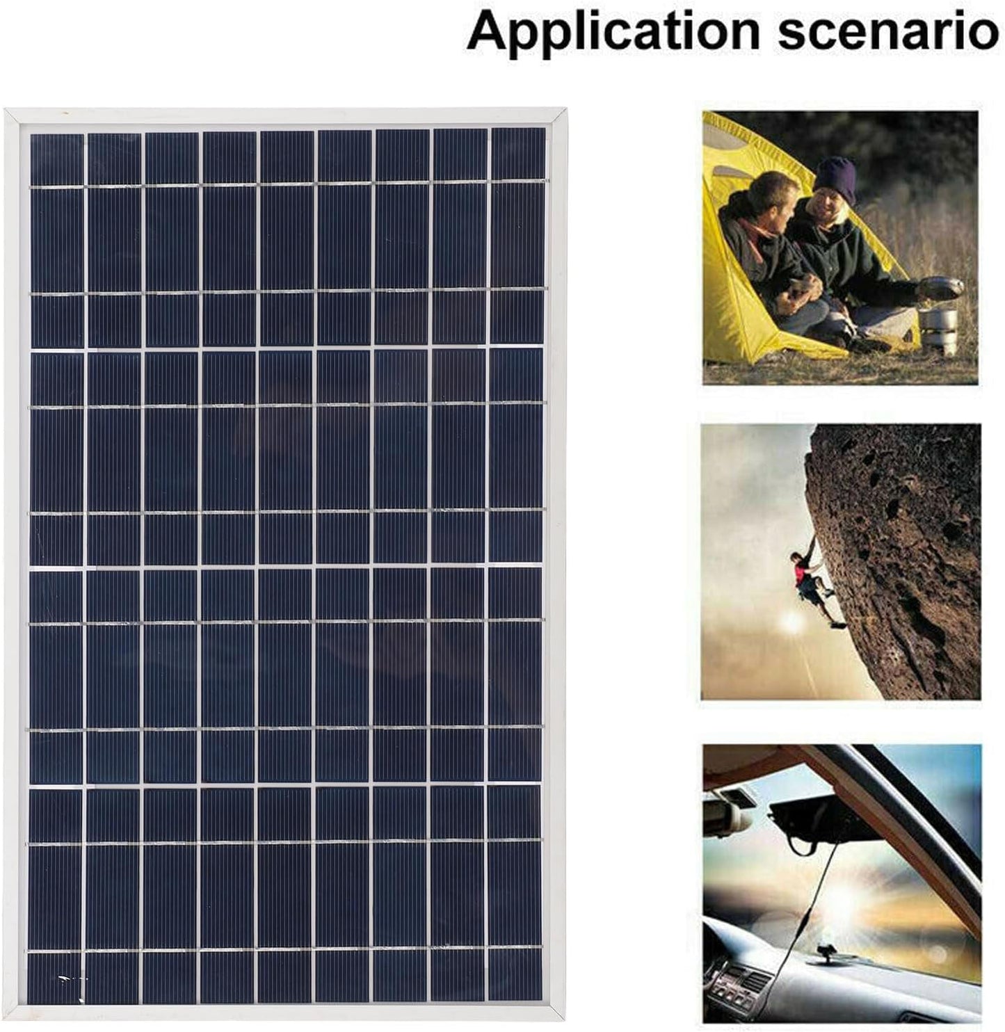 Portable Solar Panel, 30W 12V Solar Panel Charger, IP65 Waterproof Solar Panel Built in Alligator Clips, Solar Battery Charger for Outdoor Camping Travel Car Truck Boat RV