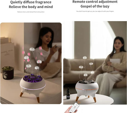 Jellyfish Essential Oil Diffuser – Volcano Mist Air Humidifier with 7 LED Colors, Remote Control & Timer, Creative Aromatherapy Diffuser for Bedroom, Office, Gifts