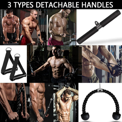 Favuit Weight Cable Pulley System Gym, Fitness LAT and Lift Pulley System Upgraded Weight Pulley System Home Gym Tricep Workout Pulley Attachments for Biceps Curl Tricep Arm Shoulder Workouts