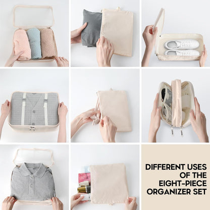 Carttiya 8-Piece Set Suitcase Organizer, Space-Saving, Waterproof Travel Cubes, Multifunctional Packing Cubes, Packing Cubes, Organizer Suitcases Set