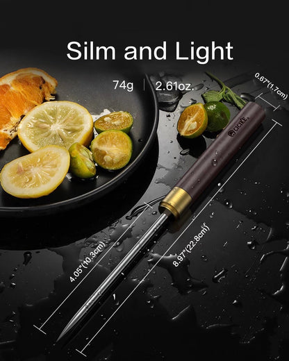 Stainless Steel Ice Pick with Safety Cover, Pick Tool for Breaking Ice, Non-slip Wooden Handle for Easy to Grip, 9 Inches Length (Pack of 1)