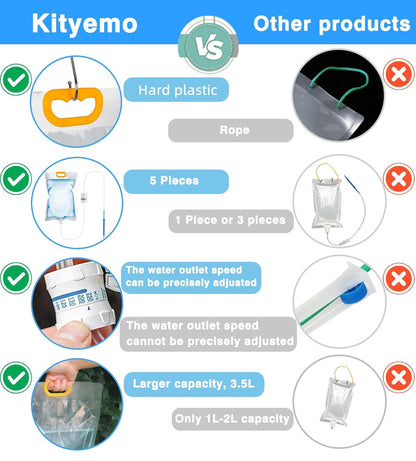 5 x 3.5L Drip Irrigation Bags with Adjustable Flow Automatic Plant Irrigation System Home Sprinkler Device for Indoor and Outdoor