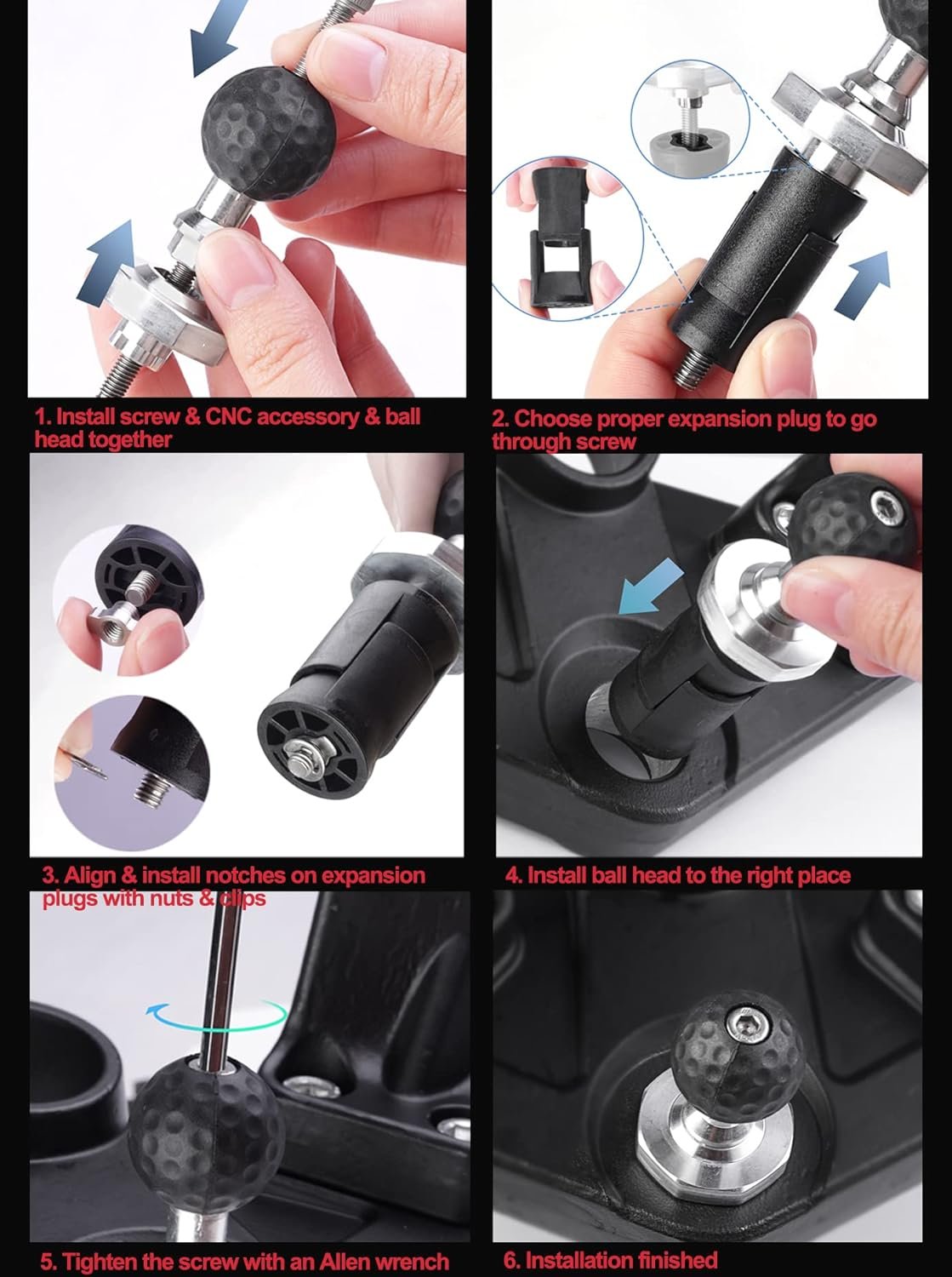 iMESTOU Motorcycle Fork Stem Mount 1 Inch Ball Base Adapter Suitable for Ram/iMESTOU B Size Phone Mounts, Fits for 12-30mm Stem Holes, Works with Yamaha/Kawasaki Ninja/BMW/Suzuki/Ducati Motorcycles