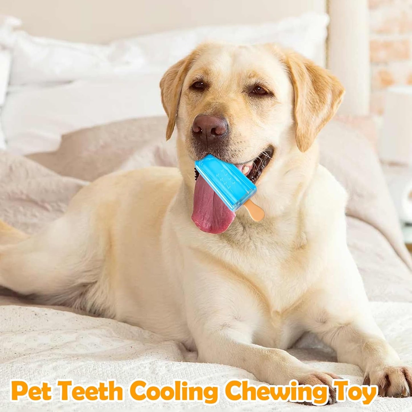 shjxi Dog Chew Toys, Interactive Dog Toy, Cooling Ice Cream Shape Teething Accessory, Non Toxic Soft Rubber, Excellent for Puppies and Dogs Outdoor Play and Training