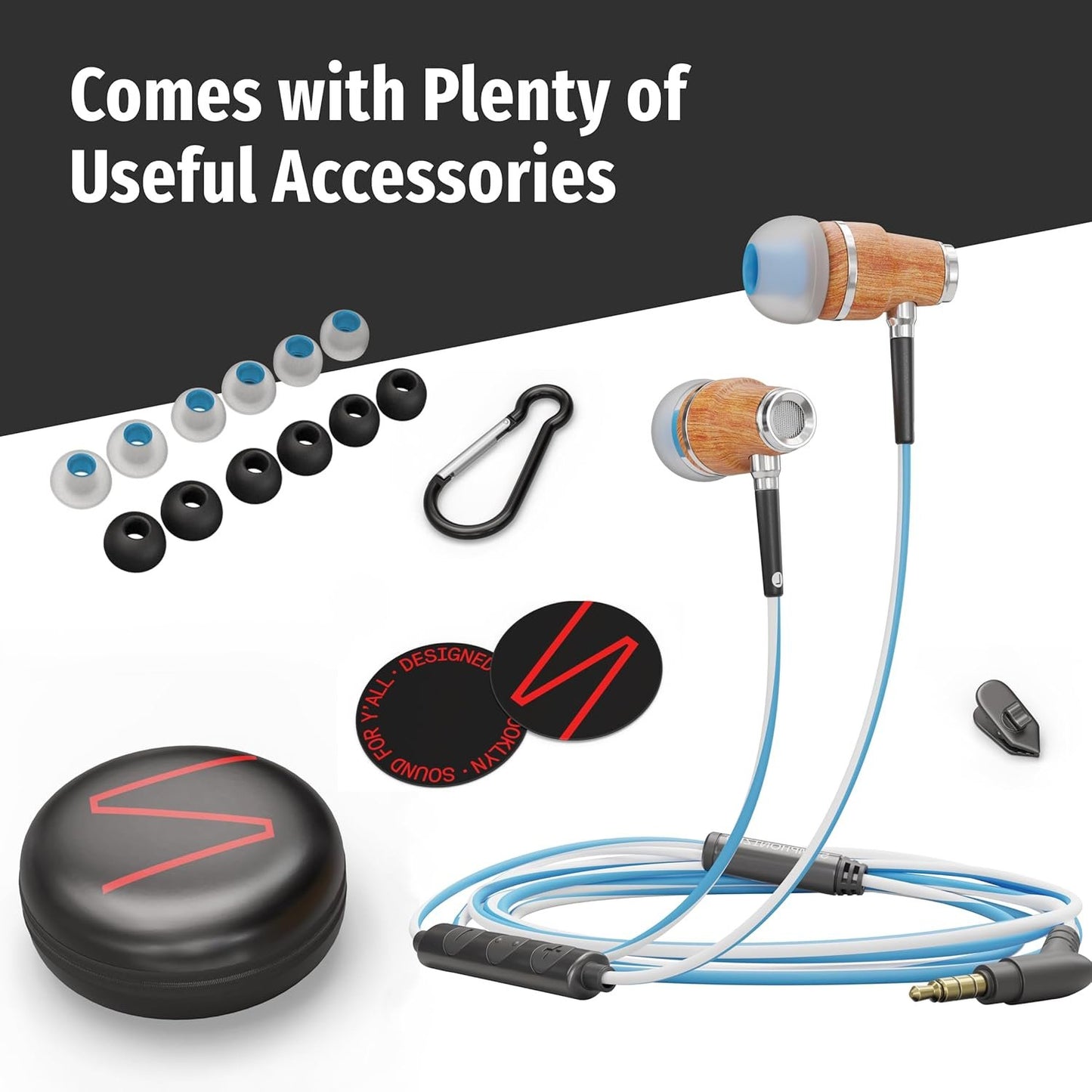 Symphonized Wired Ear buds with Microphone — 90% Noise Cancelling In Ear Headphones Wired, Ear Buds Wired, Earbuds for Computer, Android & PC — Corded Earbuds, Plug In Earphones with Mic (3.5mm Jack)