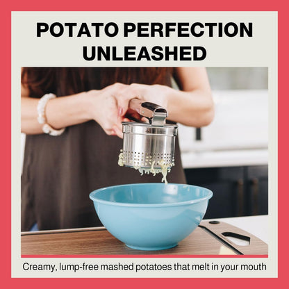 Beast Canteen Potato Ricer - 18/8 Stainless Steel, Silver, Professional Kitchen Tool, Press, Large Masher