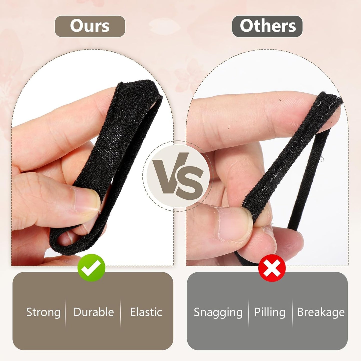 Diboniur 50 Pieces Hair Elastics and 450 Pieces Small Hair Elastics for Hair, Small Women Hair Elastics, Black Cotton Hair Bands for Women and Men