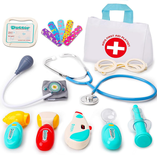 Tsomtto Doctor Kit for Toddlers 3-5 - Kids Doctor Play Set with Medical Bag & Realistic Stethoscope Light Dr Kit for Toddler Pretend Play Doctor Toys Age 3 4 5 6 Year Old Boy Girl Birthday Gift