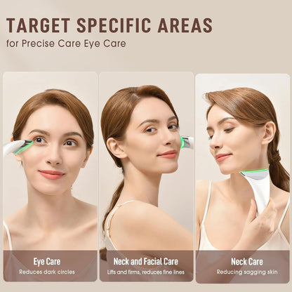 Facial Massager Face Lifting Device: Electric Skin Tightening Machine Neck Lift with 45°C Heat EMS Massage - 3 LED Microcurrent Wand Anti-Wrinkle - Anti-Aging Neck Eye Massagers for Skin Care