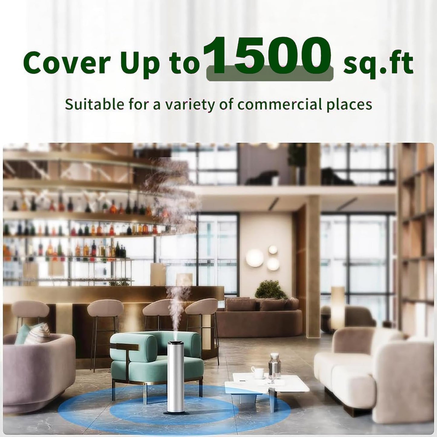 500ml Scent Air Machine for Home, Waterless Diffuser with APP Control, 1500 sq. ft Coverage, Essential Oil Diffuser Hotel Scent Diffuser Cold Air Nebulizer for Large Room Hotel Office Silver