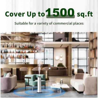 500ml Scent Air Machine for Home, Waterless Diffuser with APP Control, 1500 sq. ft Coverage, Essential Oil Diffuser Hotel Scent Diffuser Cold Air Nebulizer for Large Room Hotel Office Silver