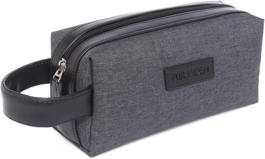 Fur Jaden Travel Toiletry Kits Essentials Bag for Men and Women Shaving Kit Organiser Make Up and Gadget Pouch Hygiene Bag, Grey, S, Travel Toiletry Kits Essentials Bag