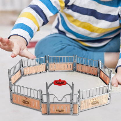 Horse Figurine, Animal Fence, Stabile Model Set, 12,2 x 18,11 x 5,71 pollici Realistic Play Collection, Durable Farm Toys, 12 pezzi regalo per compleanno e bambini