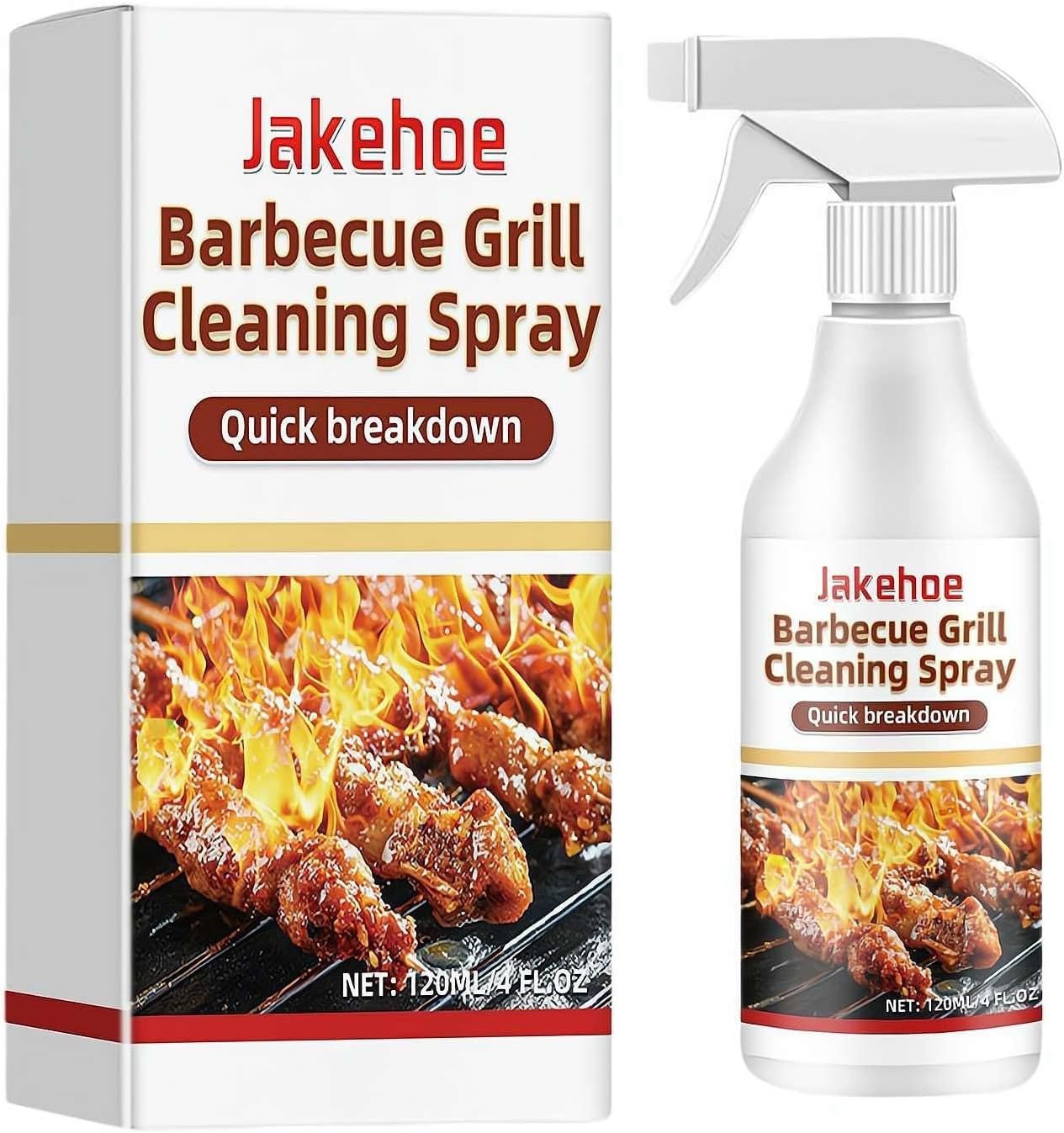 Wmool 120ml Portable Outdoor Barbecue Rack Cleanser Atomizing Strong Deoiling Stain Outdoor Easy Removal Use Cleaning Essentials Remover For Kit Grate Grill, Spray BBQ Degreaser BBQ &