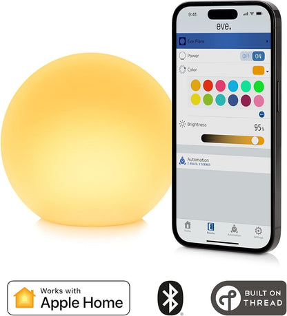 Eve Flare (Apple Home) - Portable Smart LED Lamp, Indoor & Outdoor (IP65 Water Resistance), Wireless Charging, Bluetooth & Thread