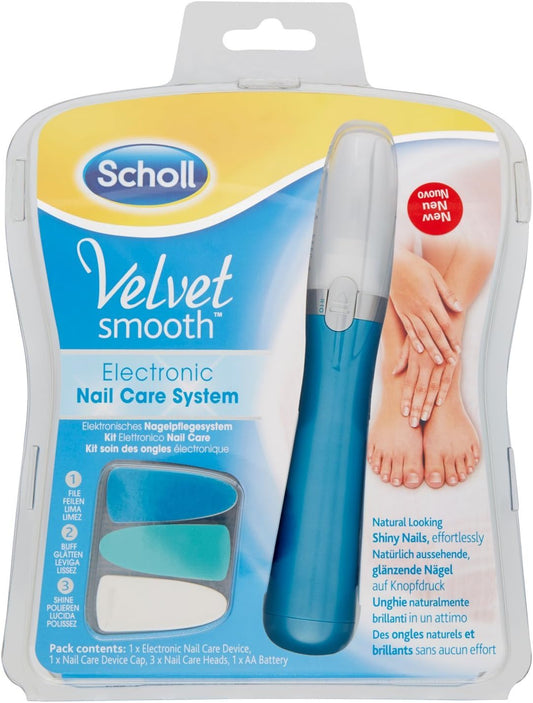 Scholl Velvet Smooth Electronic Nail Care Kit, 1 Product, Blue
