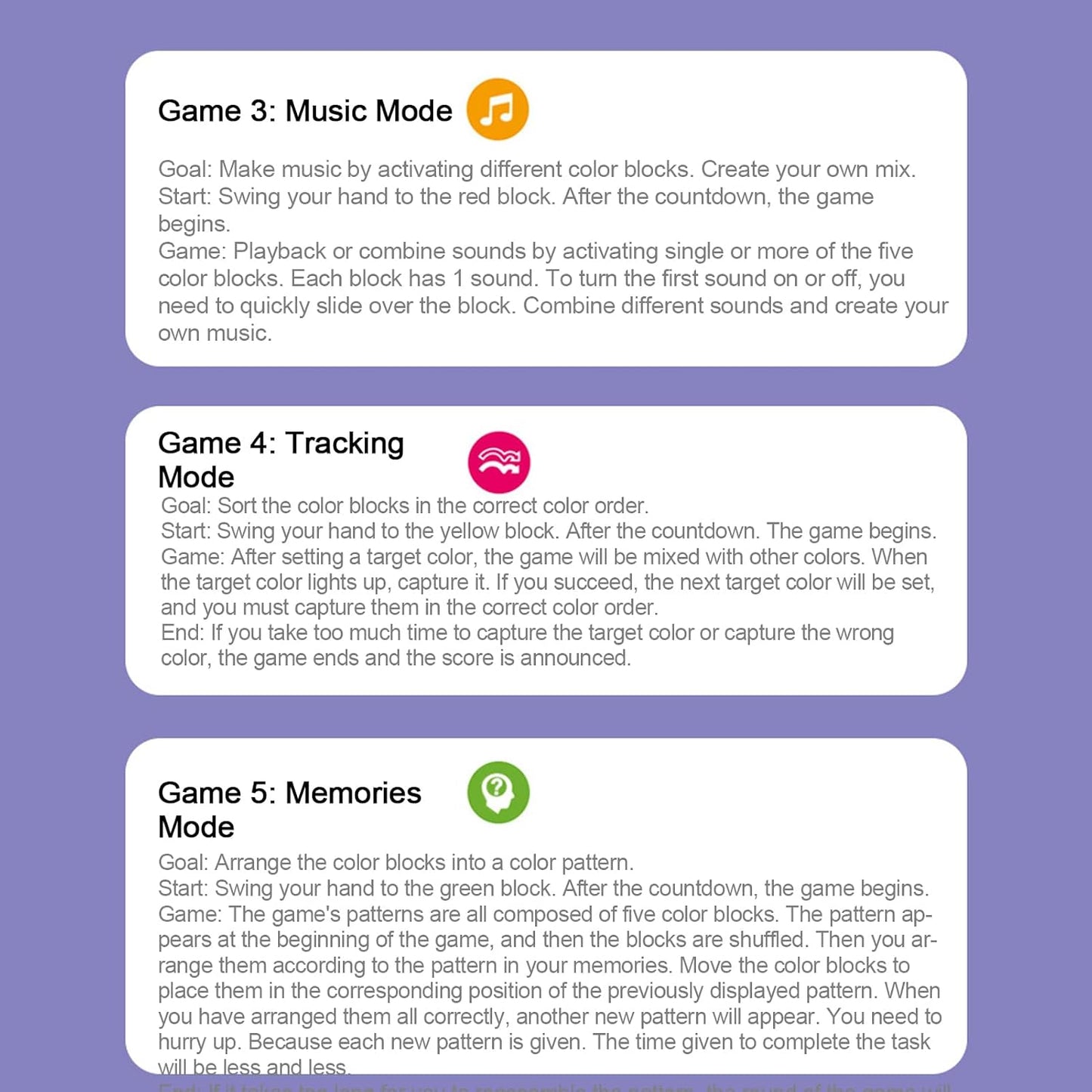 Flashing Light Toy, Gesture Sensing Game, 12,01 x 2,76 x 2,17 pollici, Brain Puzzle Play, Interactive Learning Device, STEM Fun, Cool Stress Relief, ABS Build, for Kids Girls Boys Use