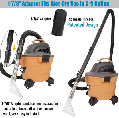 Happy Tree Universal Fit All Shop Vacs with 2-1/2" and 1-7/8" and 1-1/4" Adapters, Large 7-1/2" Extraction Accessory for Upholstery & Carpet Cleaning and Auto Detailing, Shop Vac Extractor Attachment