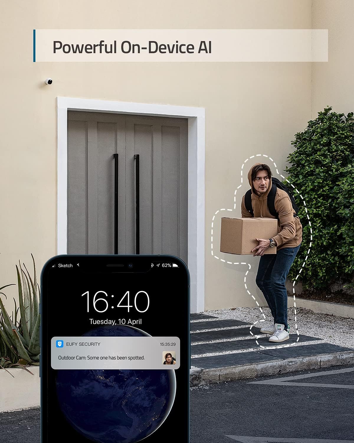eufy Security Outdoor Cam E220, All-in-One Outdoor Security Camera with 2K Resolution, Spotlight, Color Night Vision, No Monthly Fees, Wired Camera, IP67 Weatherproof, Motion Only Alert