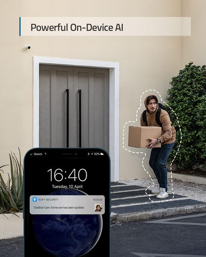 eufy Security Outdoor Cam E220, All-in-One Outdoor Security Camera with 2K Resolution, Spotlight, Color Night Vision, No Monthly Fees, Wired Camera, IP67 Weatherproof, Motion Only Alert