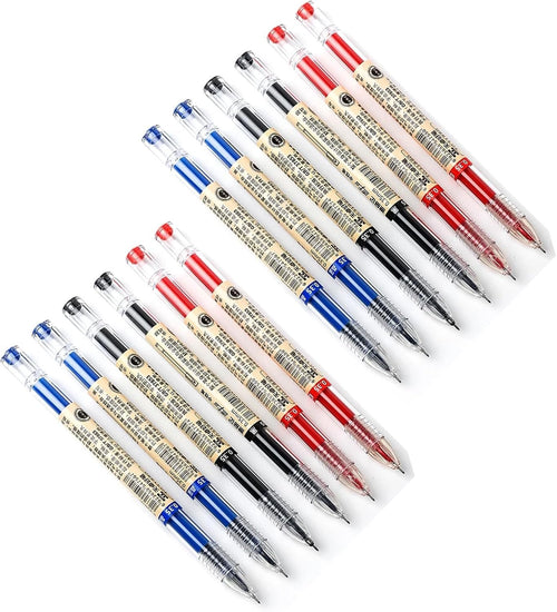 Gel Ink Pen Quick Drying Liquid Ink Pens fine point Japanese Style Pens 0.38 mm Ballpoint Maker Pen School Office student Exam Writing Stationery Supply Technical Pens 12Pcs(4 Black 4Blue 4Red)