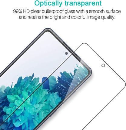 LK 3 Pack Screen Protector Compatible for Samsung Galaxy S20 FE 5G 6.5 inch, Tempered Glass HD Transparent, Easy Frame Installation, Bubble Free, Case Friendly