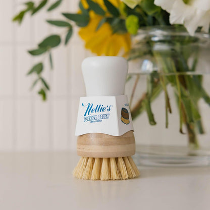 Nellie's Forever Brush - Ultimate Bristle-Brush for Dishwashing - Durable Handle - Versatile Scrubbing Power - Replaceable Brush Head - Long-Lasting Design - Practical Kitchen Essential