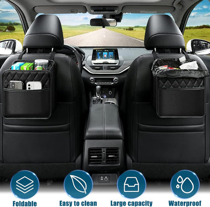 Backseat Car Organiser, Car Net Pocket Handbag Holder Bag, 2 Pack Car Seat Back Hanging Bag, Multi-Pocket All Purpose Car Trip Bag Storage Box for iPad,bottles,Toys,Books,Tissues,etc