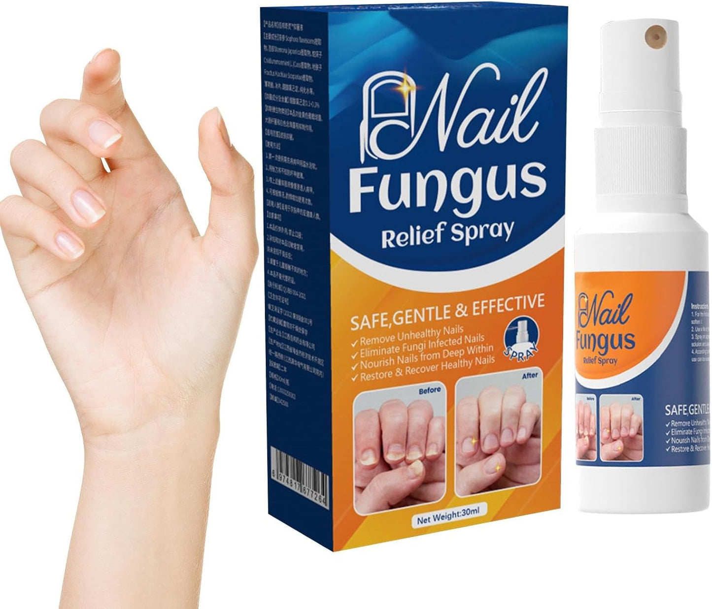 Nail Strengthener, Toenail Care Spray, 4.02x1.14x0.24 Inches Gentle Long Lasting, Portable Nails Repair Spray for Damaged and Thickened Toenails, Strengthens, Nourishes, Protects