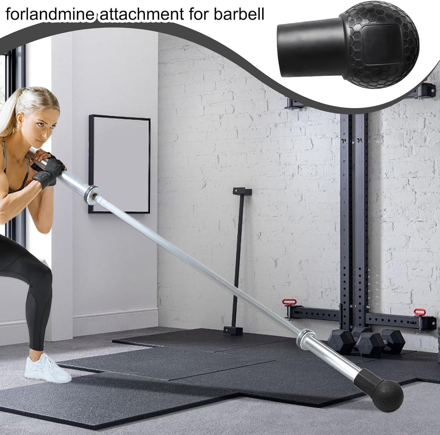 Barbell Land Mine Attachment - Natural Rubber Accessories for Gym | Anti-slip Land Mine Attachment for Barbell, Workout Home Gym Equipment