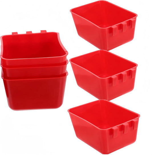 6 Pack Hanging Cage Bird Cups, Chicken Cage Seed Bowl,Plastic Bird Coop Trough, Hanging Feeding Cups Chicken Coop Supplies, Small Animal Feeder for Gamefowl Parrot Parakeet Poultry