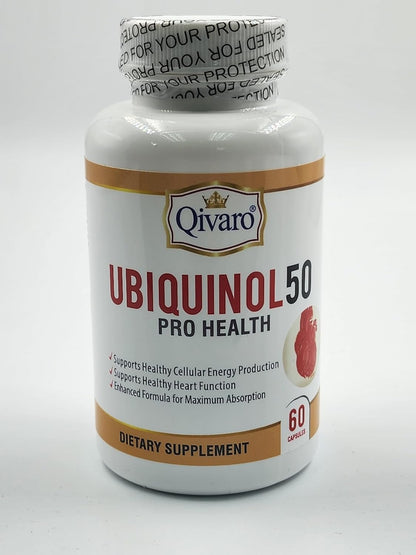 QIH23: Ubiquinol 50 Pro Health COQ10 (60 Capsules) - Ubiquinol Supplement with Active Form of Coenzyme Q10 - Powerful Antioxidant for Cellular Energy Production, Overall Health & Wellness