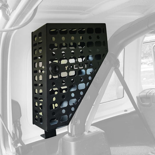 YACUTA Roll bar storage box/Rear Trunk Side Storage Box for 2018-2024 Wrangler JL JLU 4-Door|Metal material|1PCs(Drive side).