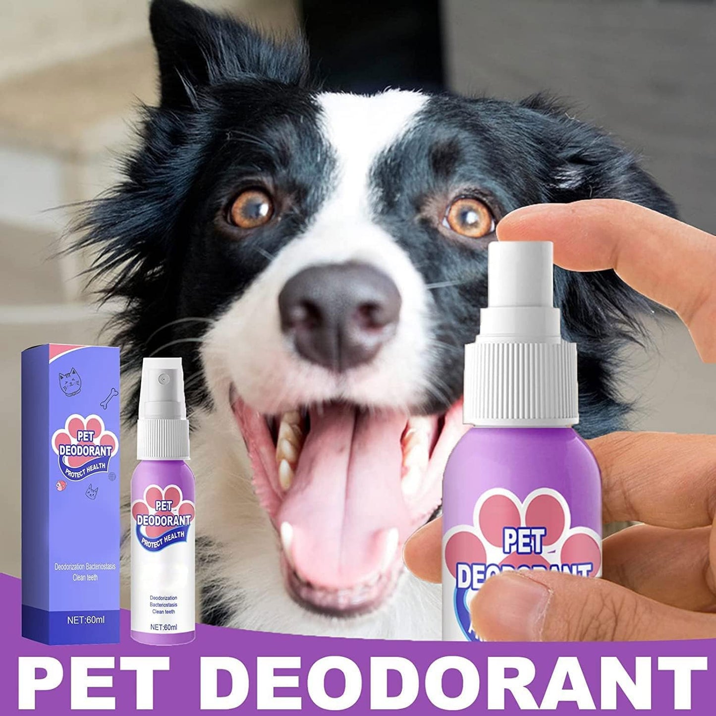 Pet Oral Spray, Teeth Cleaning Spray for Dogs & Cats, New Pet Teeth Cleaning Spray, Pet Breath Freshener Spray Care, Targets Tartar, Plaque Removing, Without Brushing, Eliminate Bad Breath, Pet Oral