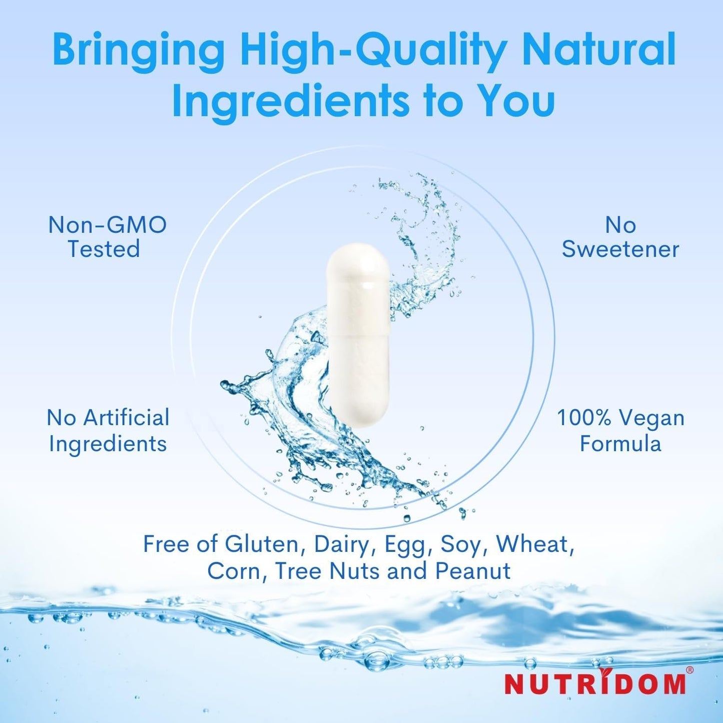 Nutridom Hyaluronic Acid Supplements 200mg with Vitamin C (120 count) Vegan, Non-GMO, Gluten-free, Dairy-free, and Soy-free