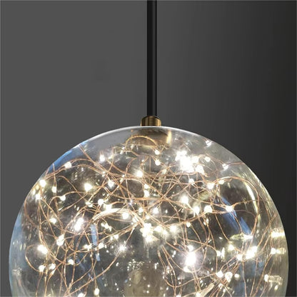 Clear Glass Bubble Ball Chandelier Modern Restaurant Indoor Starlight Kitchen Bedroom Foyer Hanglamp Romantic Star Lighting