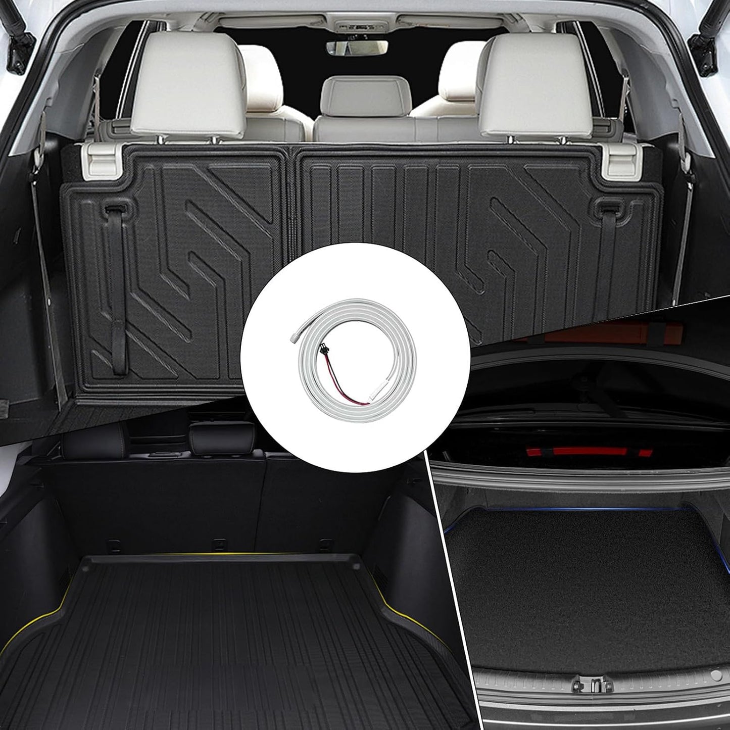 Car Trunk Light Strip, Ambient Vehicle Lighting, 6,5in Flexible Cuttable LED Design, Easy Installation with Strong Adhesive, Rear Trunks Decoration for Men and Women
