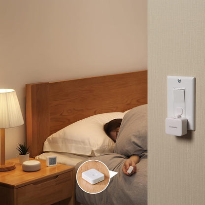 SwitchBot Smart Switch Pusher with Remote - No Wiring, Control with APP, Timer and Bluetooth Remote, Add SwitchBot Hub Mini to Make it Compatible with Alexa, Google Home, IFTTT (White)