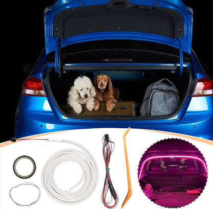Dynamic Flowing Car Trunk Light Strip, Automatic Sensing Car Boot LED Light Strip, Waterproof, Illumination Decoration for Vehicle Trailer RV Cargo Lighting