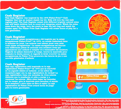 Fisher Price Classics 2073 Cash Register, Educational And Learning Toy, Ideal for Toddler Role Play, Classic Toy with Retro-Style Packaging, Suitable for Boys And Girls Aged 2 Years +