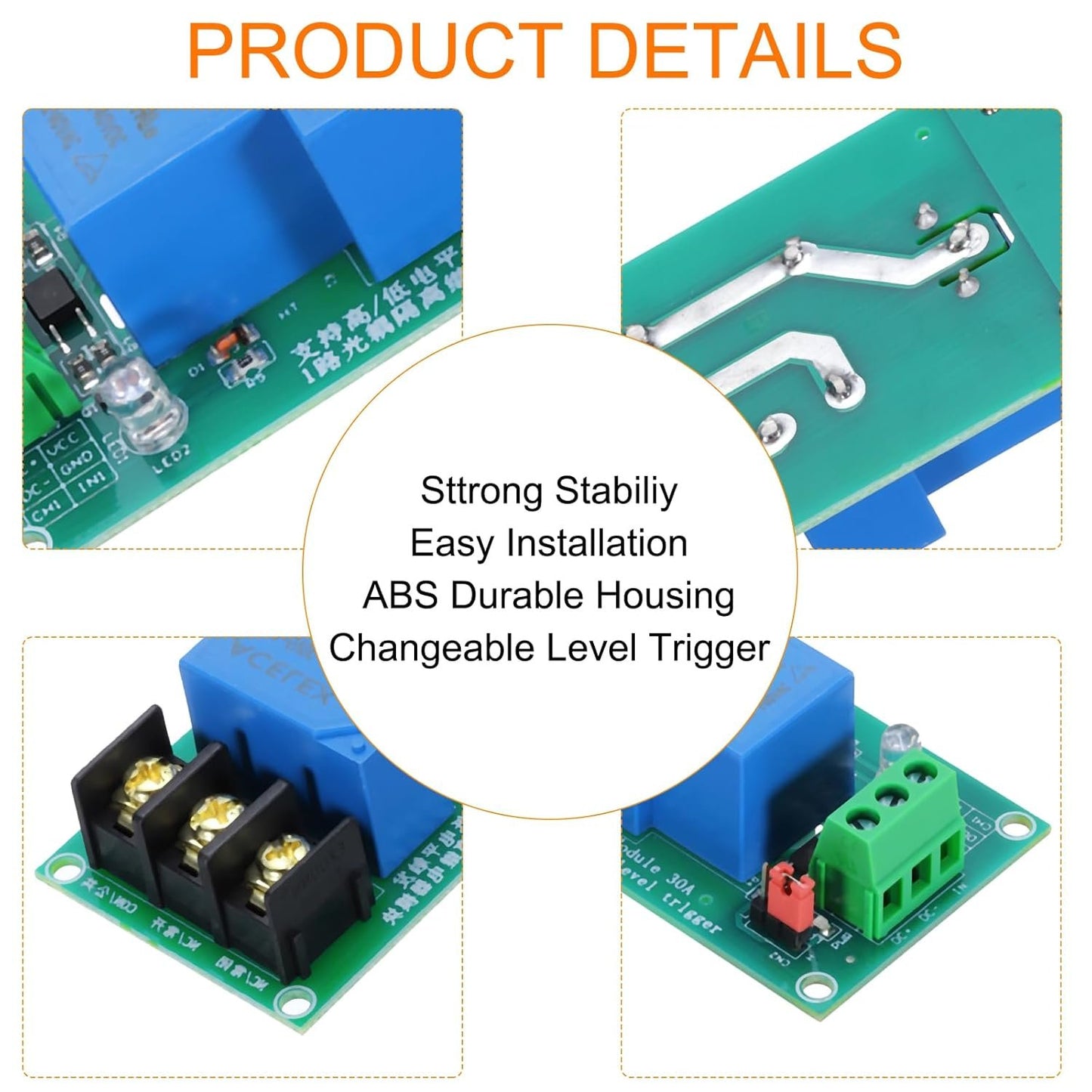 MECCANIXITY 1 Pcs DC 5V 1 Channel Relay Module Switch Board Shield 30A High or Low Level Trigger for Electronics Industrial Home Automation