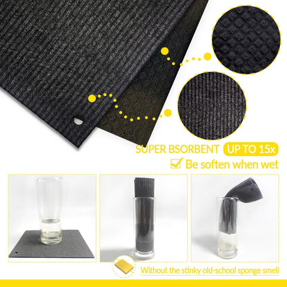 6 - Pack Swedish Kitchen Dish Cloths - Reusable Paper Towels for Counters & Dishes - Eco Friendly Cellulose Sponge Cloth - Assorted (Black)